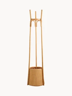 Appendiabiti In Rattan Con Cesto Portaoggetti Sio
