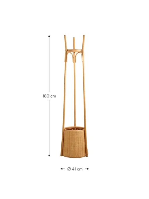 Appendiabiti In Rattan Con Cesto Portaoggetti Sio