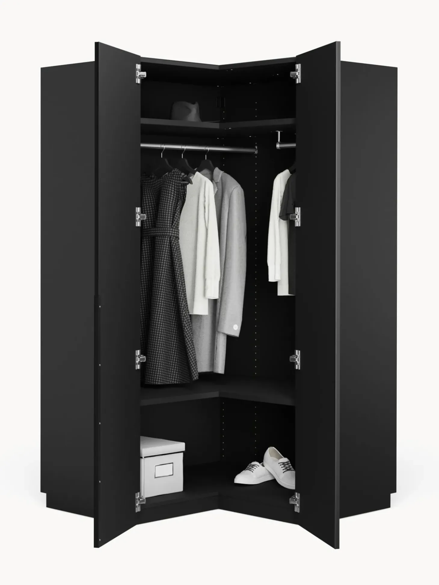 Armadio Angolare Componibile Leon, Larg. 115 Cm, Diverse Varianti