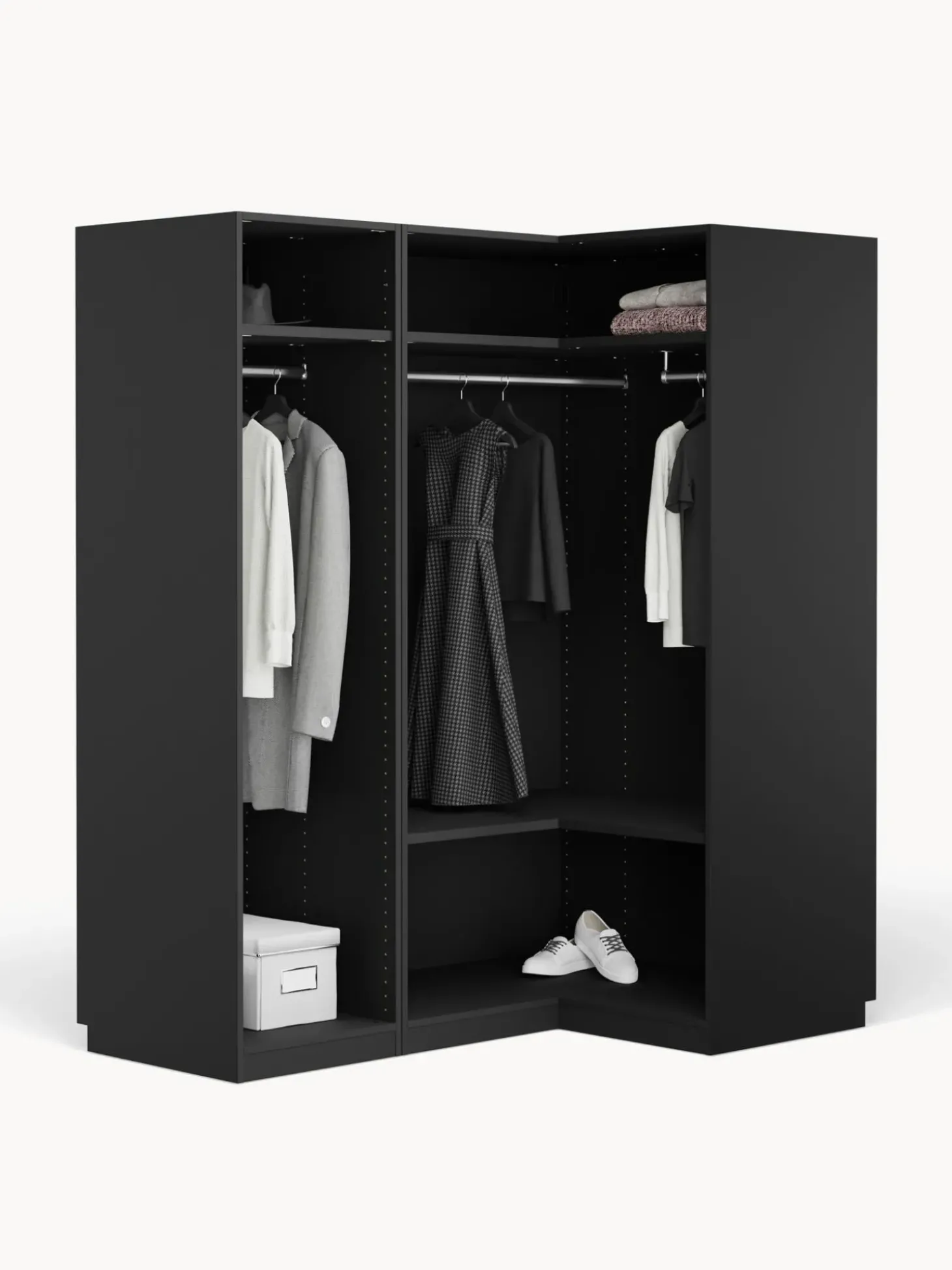 Armadio Angolare Componibile Leon, Larg. 165 Cm, Diverse Varianti