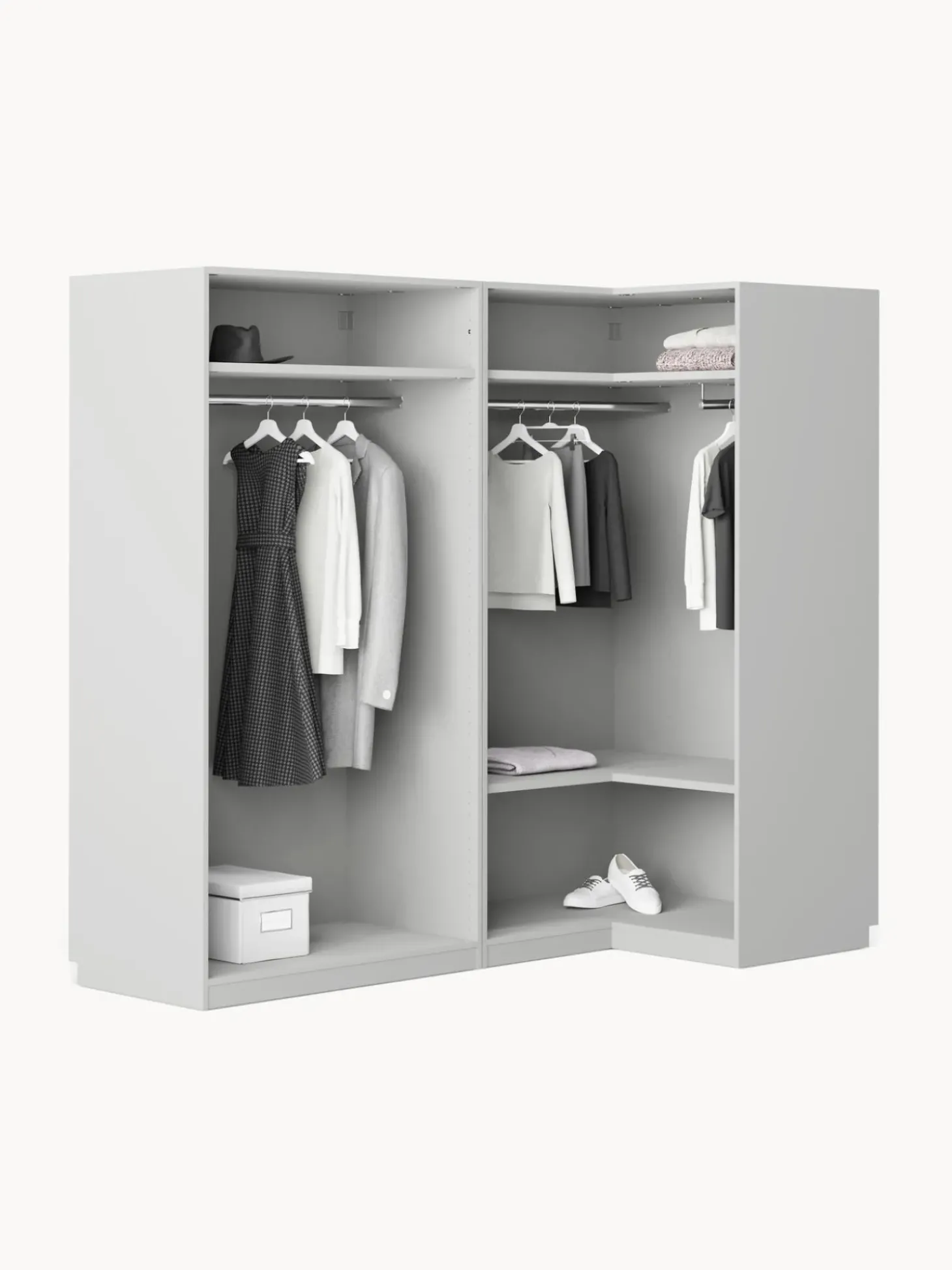 Armadio Angolare Componibile Leon, Larg. 215 Cm, Diverse Varianti