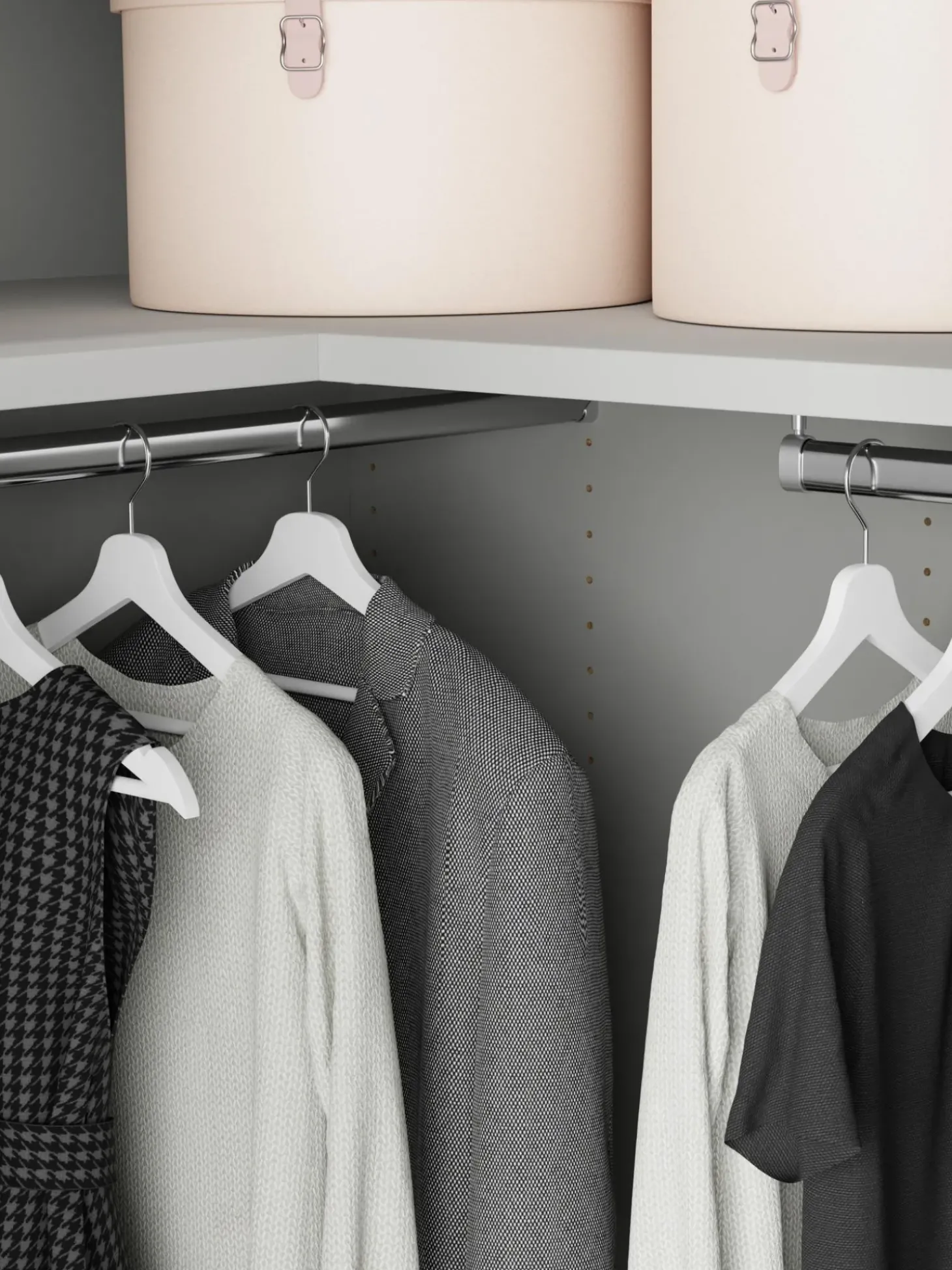 Armadio Angolare Componibile Leon, Larg. 215 Cm, Diverse Varianti