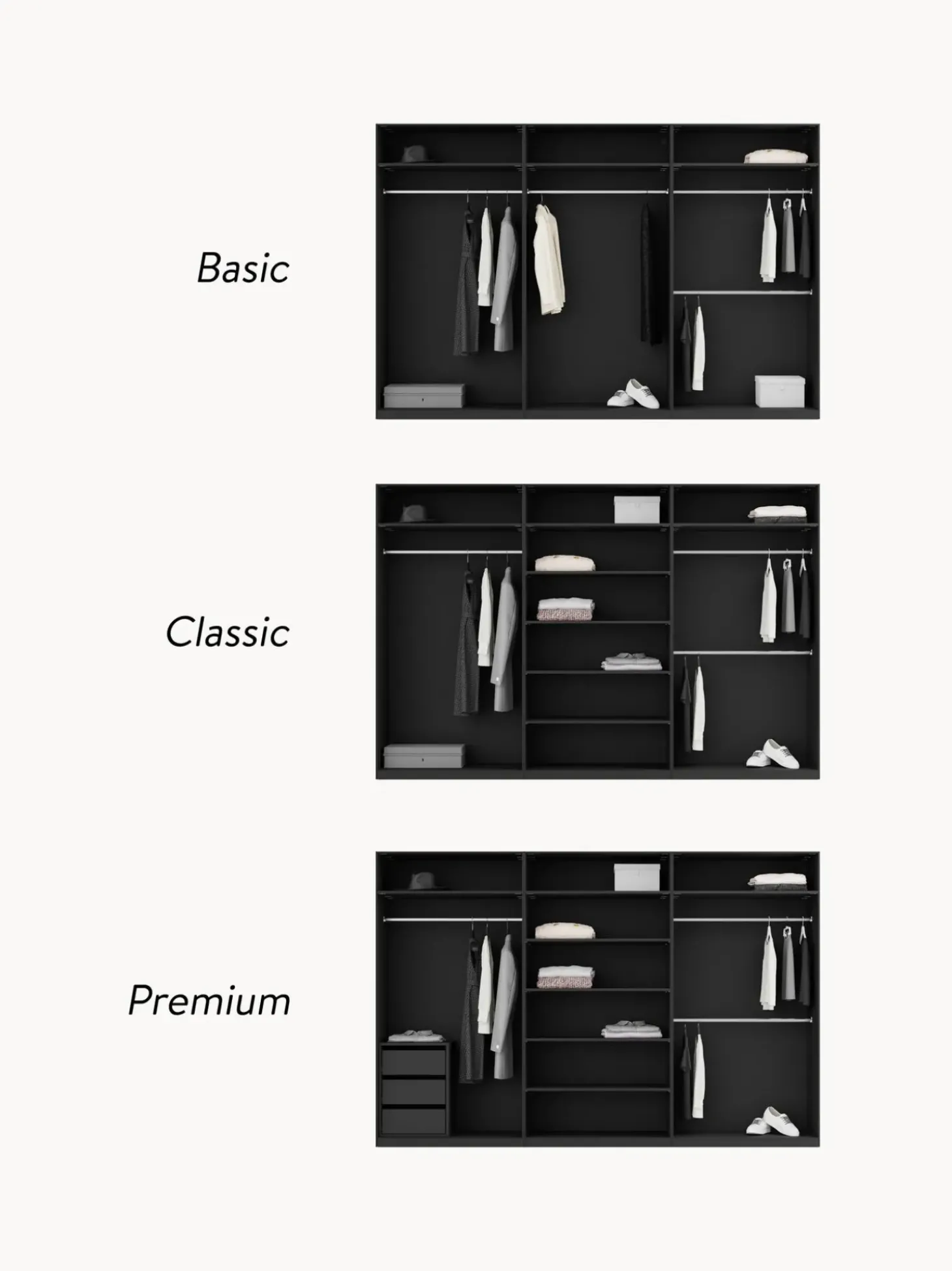 Armadio Componibile Ad Ante Girevoli Simone, Larg. 300 Cm, Diverse Varianti