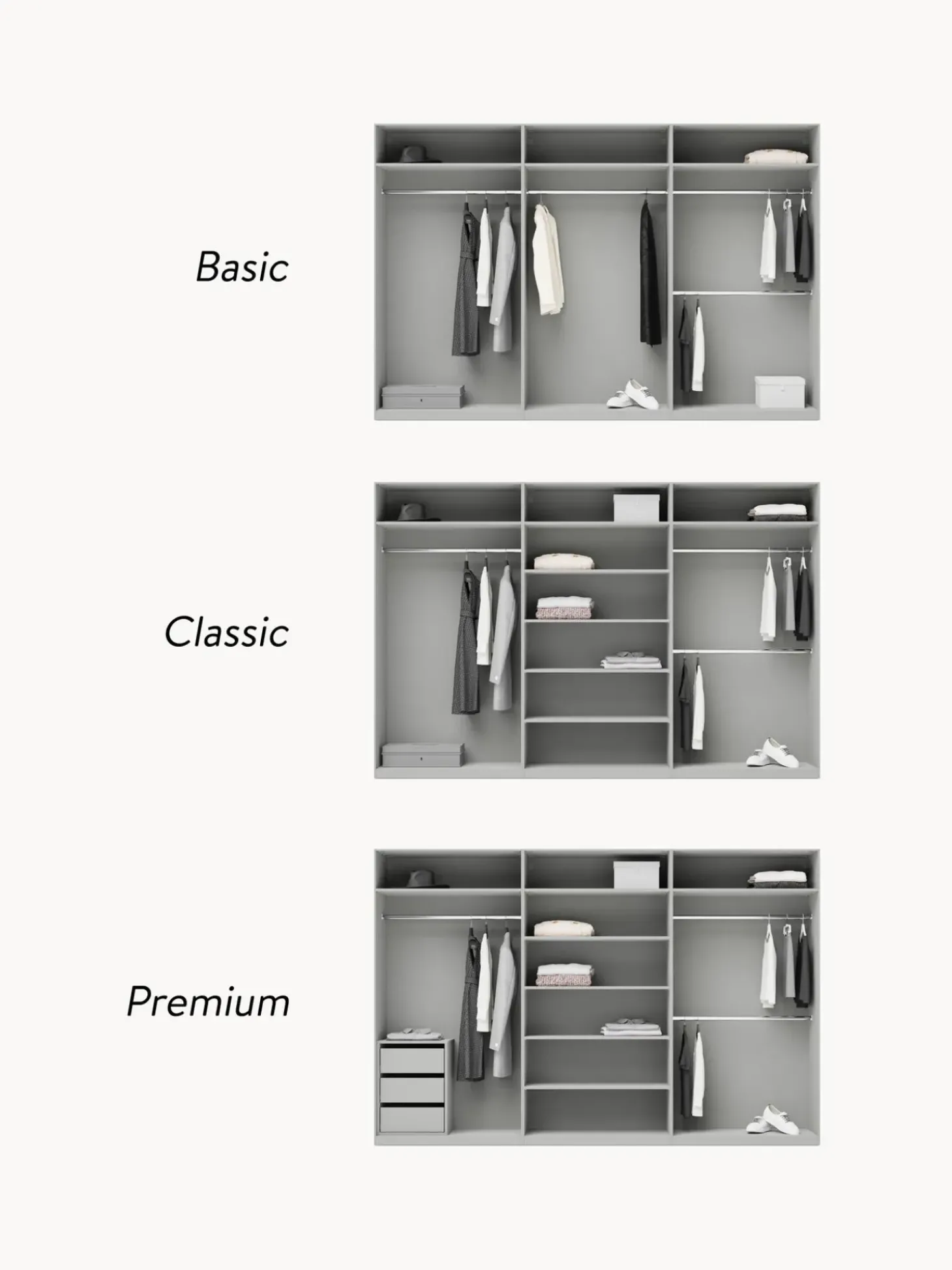 Armadio Componibile Con Ante Battenti Leon, Larg. 300 Cm, In Diverse Varianti