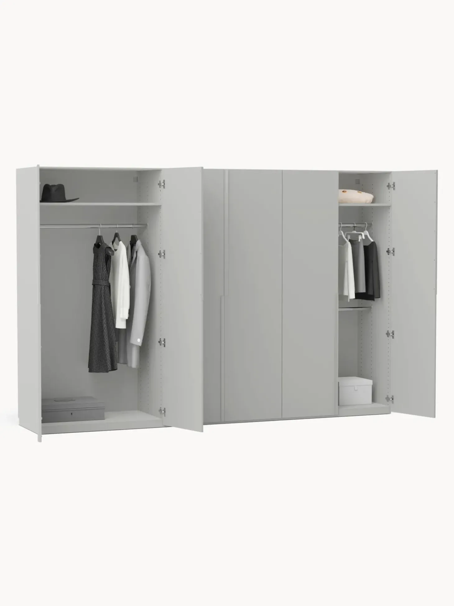 Armadio Componibile Con Ante Battenti Leon, Larg. 300 Cm, In Diverse Varianti