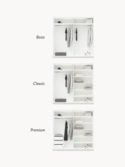 Armadio Componibile Con Ante Scorrevoli Charlotte, Larg. 200 Cm, Diverse Varianti
