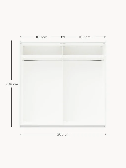 Armadio Componibile Con Ante Scorrevoli Charlotte, Larg. 200 Cm, Diverse Varianti