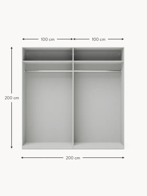 Armadio Componibile Con Ante Battenti Leon, Larg. 200 Cm, In Diverse Varianti