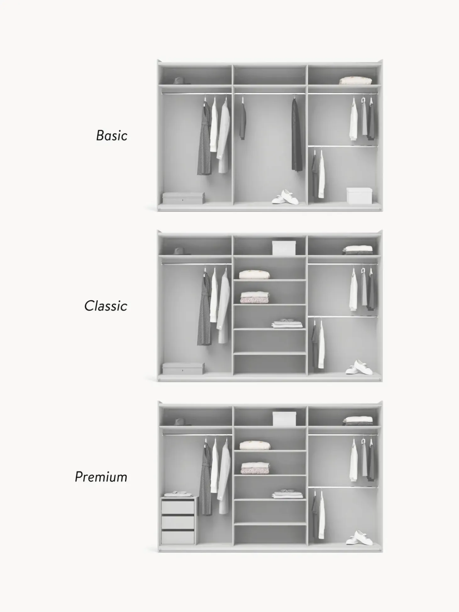 Armadio Componibile Con Ante Battenti Charlotte, Larg. 300 Cm, Diverse Varianti