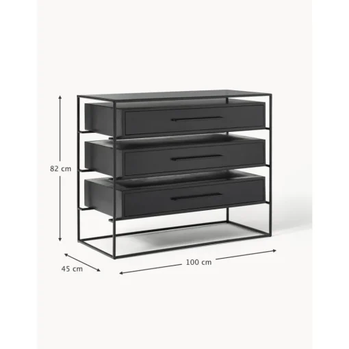 Cassettiera Con Piano In Vetro Lyle*Westwing Collection Best