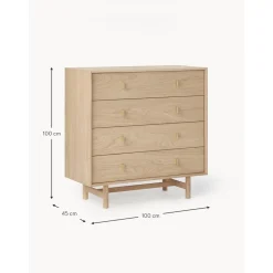 Cassettiera In Legno Di Quercia Diana*Westwing Collection New
