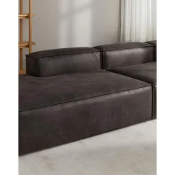 Chaise Longue Xl Componibile In Pelle Riciclata Lennon*Westwing Collection Online