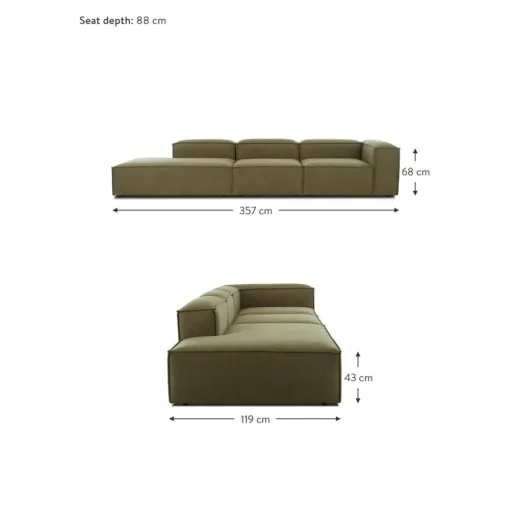 Chaise Longue Xl Componibile Lennon*Westwing Collection Clearance