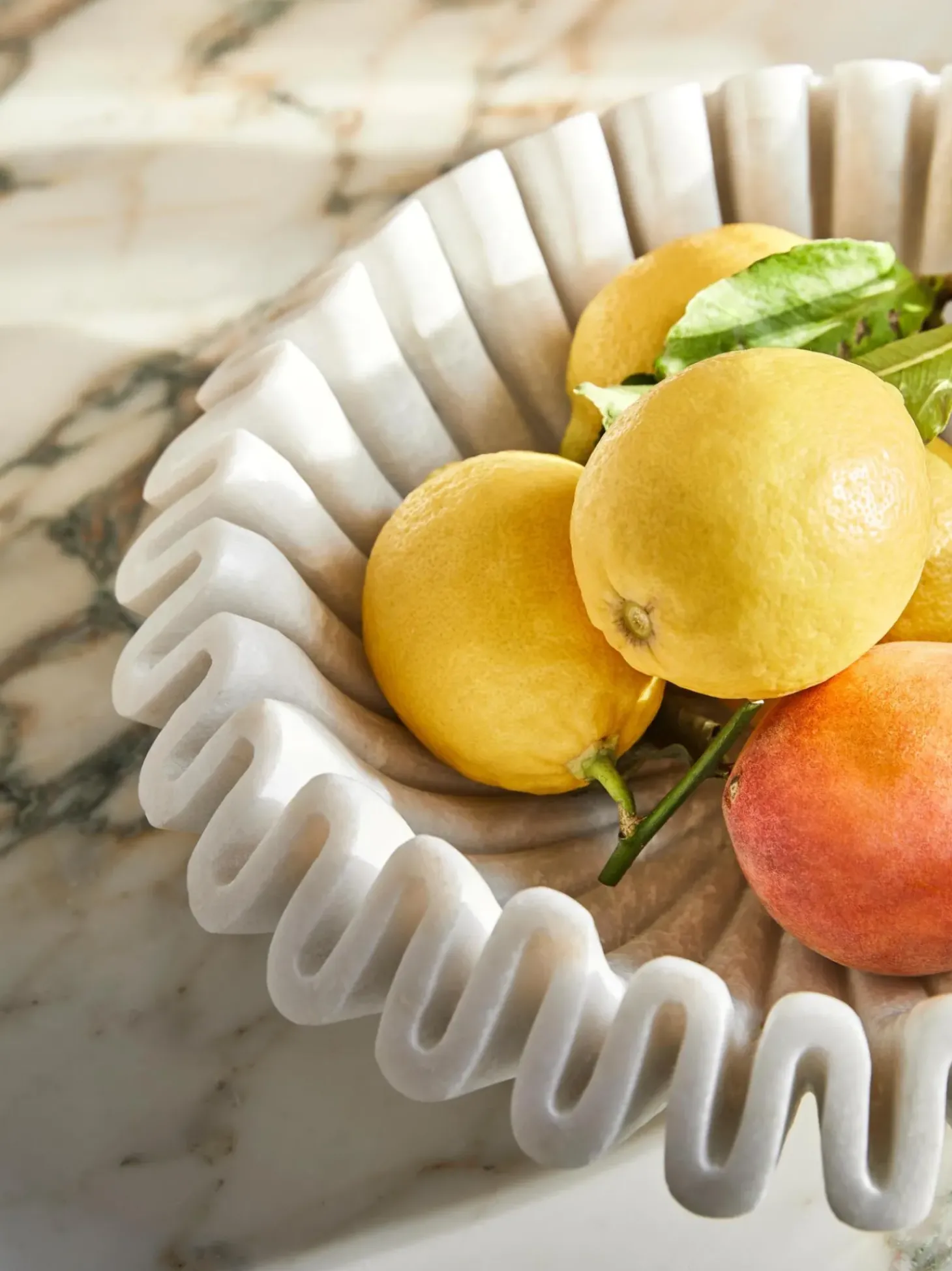 Ciotola Decorativa In Marmo Santorini