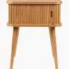 Comodino In Legno Con Anta Scorrevole E Frontale Scanalato Barbier