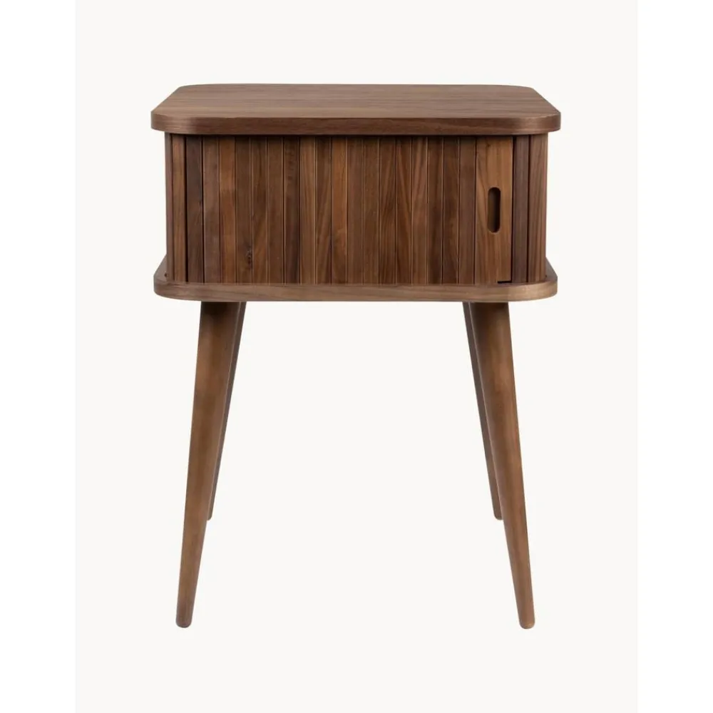 Comodino In Legno Con Anta Scorrevole E Frontale Scanalato Barbier*Zuiver New