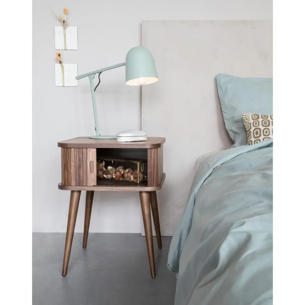 Comodino In Legno Con Anta Scorrevole E Frontale Scanalato Barbier*Zuiver New