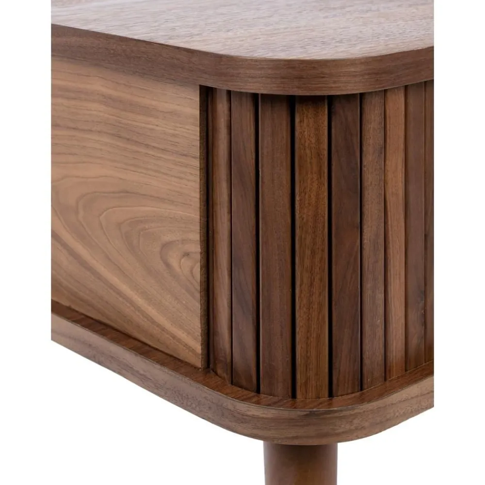 Comodino In Legno Con Anta Scorrevole E Frontale Scanalato Barbier*Zuiver New