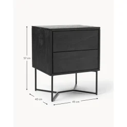 Comodino In Legno Di Mango Massiccio Con Cassetti Luca*Westwing Collection Clearance