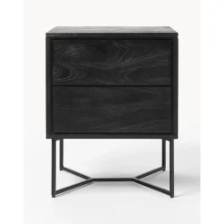 Comodino In Legno Di Mango Massiccio Con Cassetti Luca*Westwing Collection Clearance