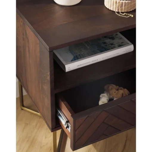 Comodino In Legno Di Mango Massiccio Con Cassetto Luca*Westwing Collection Online