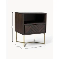 Comodino In Legno Di Mango Massiccio Con Cassetto Luca*Westwing Collection Online