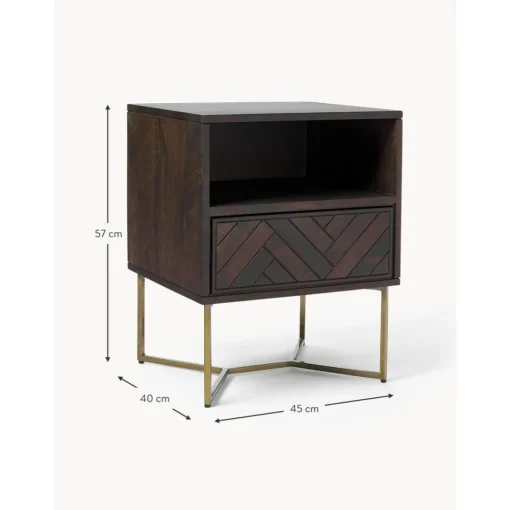 Comodino In Legno Di Mango Massiccio Con Cassetto Luca*Westwing Collection Online