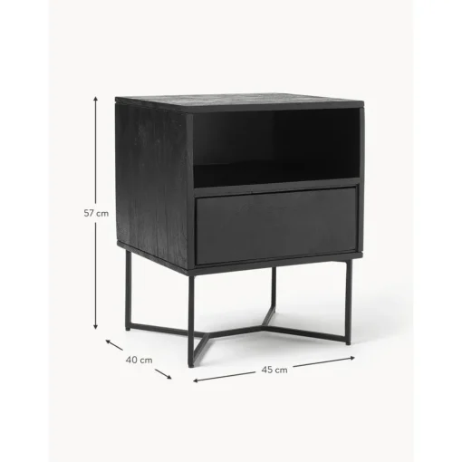 Comodino In Legno Di Mango Massiccio Con Cassetto Luca*Westwing Collection Clearance