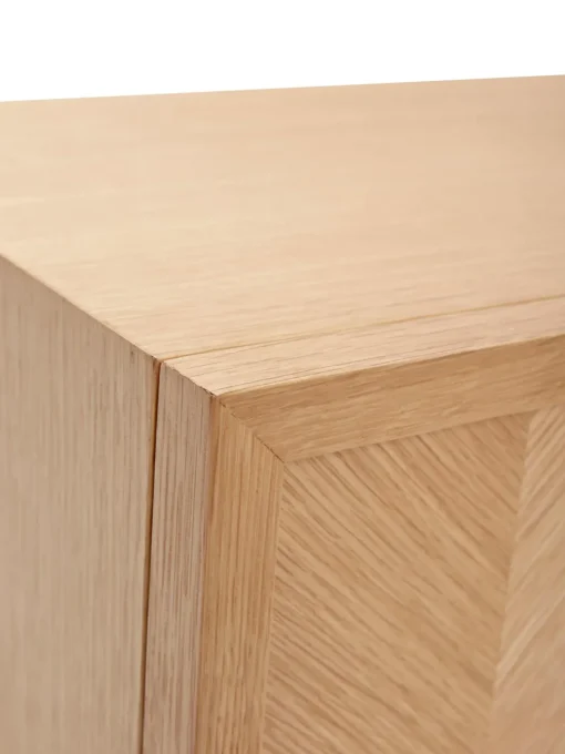 Comodino In Legno Di Quercia Con Motivo Spina Di Pesce Herringbone