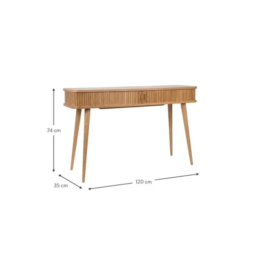 Consolle In Legno Con Vano Portaoggetti E Frontale Scanalato Barbier*Zuiver Clearance