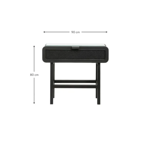 Consolle In Legno Di Teak E Rattan Merge*Nordal Clearance