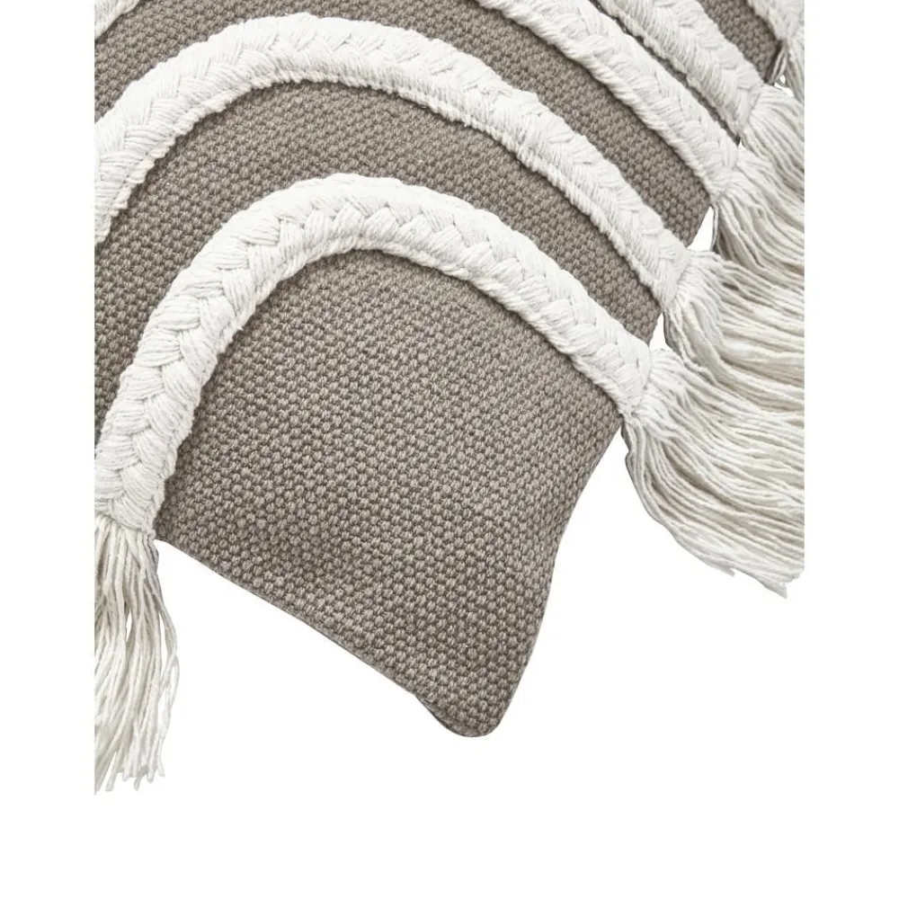 Copricuscino Con Dettagli Trapuntati E Frange Ivor*Westwing Collection Outlet