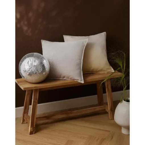 Copricuscino In Cotone Beige Con Effetto Ombre Marcella*Westwing Collection New