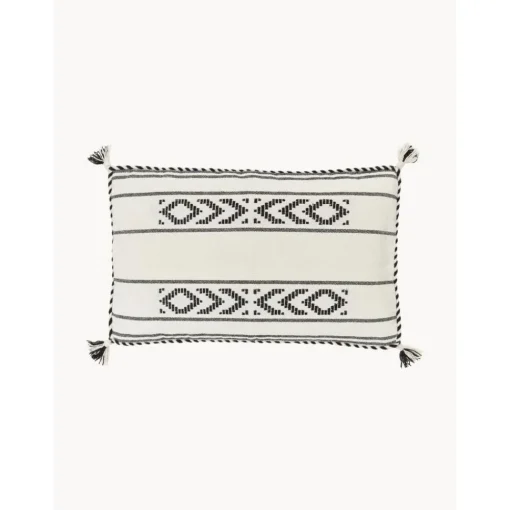 Copricuscino In Cotone Nero/Biege Con Bordino E Nappe Okiro*Westwing Collection Best