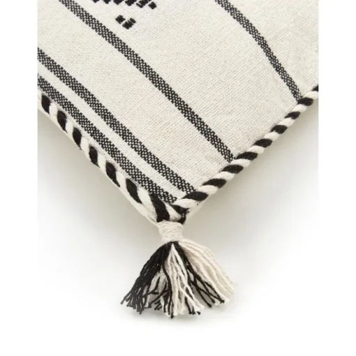 Copricuscino In Cotone Nero/Biege Con Bordino E Nappe Okiro*Westwing Collection Best