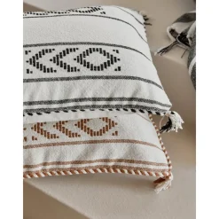 Copricuscino In Cotone Nero/Biege Con Bordino E Nappe Okiro*Westwing Collection Best