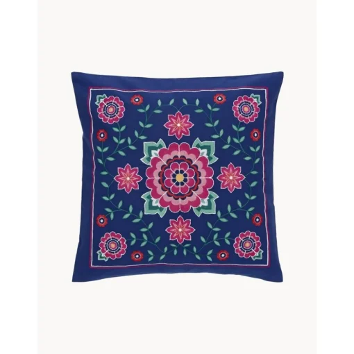 Copricuscino In Cotone Ricamato Con Motivo Floreale Lore*Westwing Collection Discount