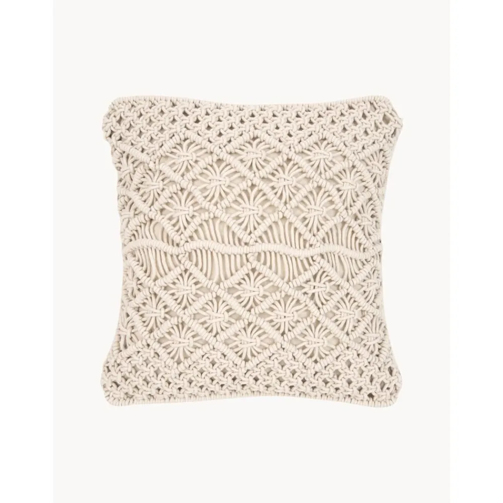 Copricuscino In Macrame Color Ecru Nalina*Westwing Collection New