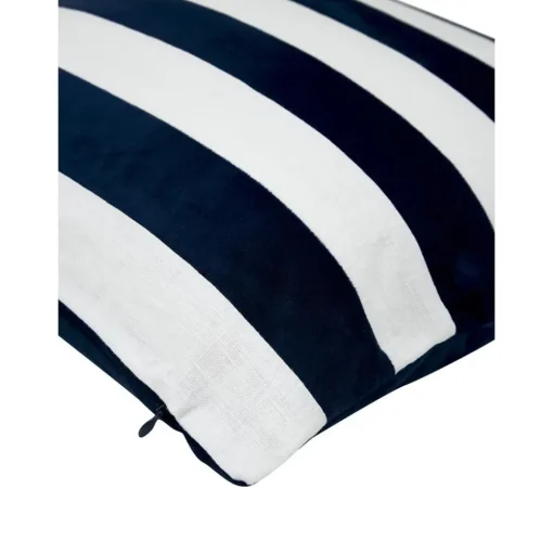Copricuscino In Misto Velluto E Lino Color Blu Scuro/Bianco Maui*Westwing Collection Discount