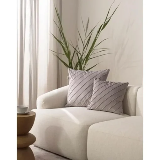 Copricuscino In Velluto Grigio Chiaro Con Motivo Strutturato Leyla*Westwing Collection Fashion