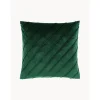 Copricuscino In Velluto Verde Scuro Con Motivo Strutturato Leyla*Westwing Collection New