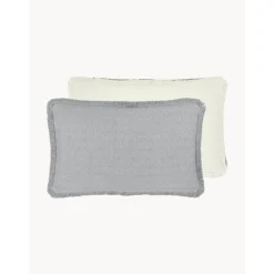 Copricuscino Reversibile Color Grigio Chiaro Con Frange Loran*Westwing Collection Sale