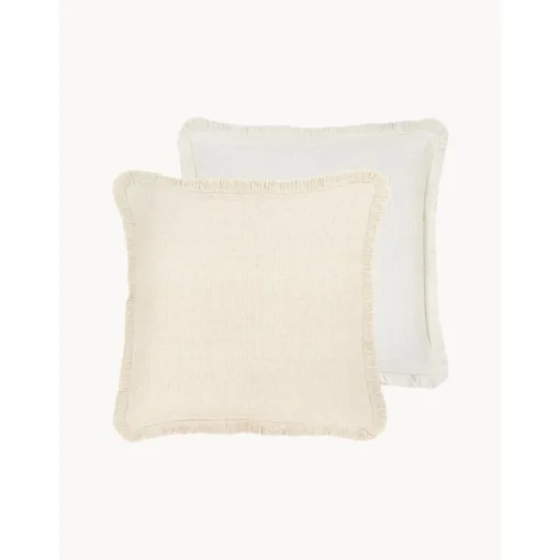Copricuscino Reversibile Beige Con Frange Loran*Westwing Collection Sale