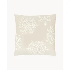 Copricuscino Ricamata Color Beige Snowflake*Westwing Collection Best