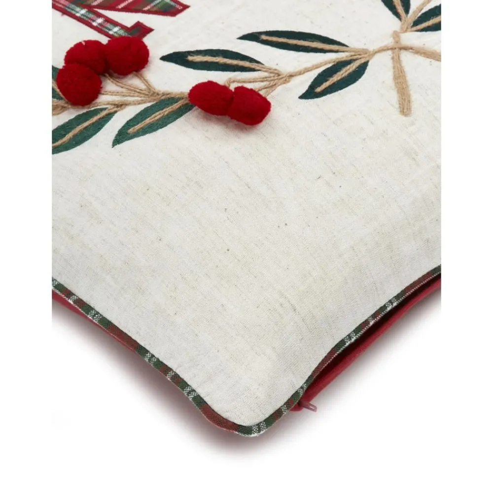 Copricuscino Ricamata Con Bordino E Scritta Noel*Westwing Collection Best