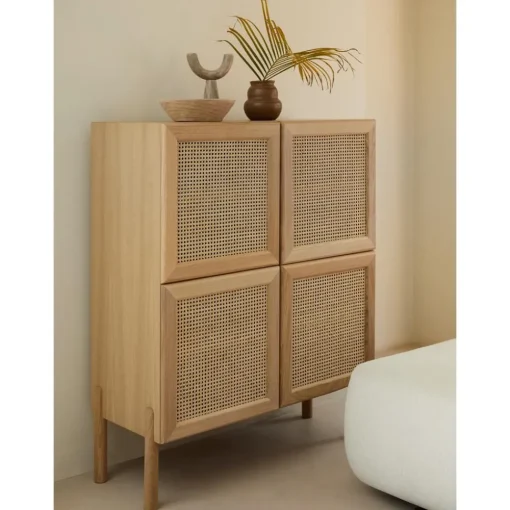 Credenza Alta In Legno Di Quercia Con Intreccio Viennese Jolie*Westwing Collection Hot