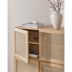 Credenza Alta In Legno Di Quercia Con Intreccio Viennese Jolie*Westwing Collection Hot