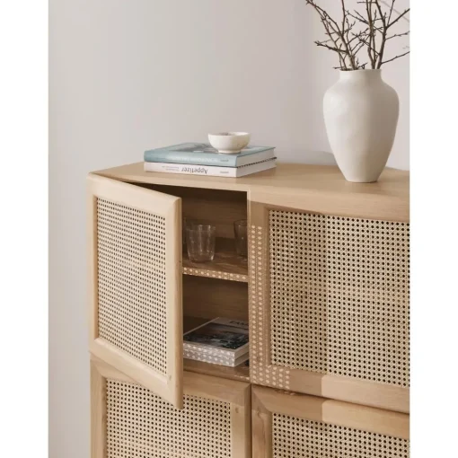 Credenza Alta In Legno Di Quercia Con Intreccio Viennese Jolie*Westwing Collection Hot