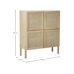 Credenza Alta In Legno Di Quercia Con Intreccio Viennese Jolie*Westwing Collection Hot