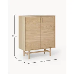 Credenza Alta In Legno Di Quercia Con Ante Diana*Westwing Collection New